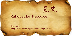 Rakovszky Kapolcs névjegykártya